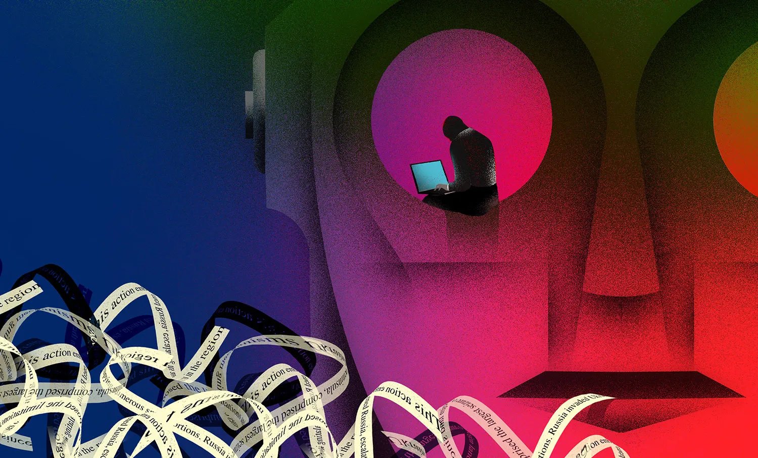AI chat apps and tech geopolitics concept illustration