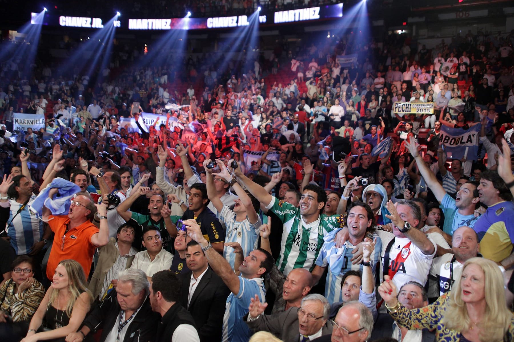 Boxing fans cheering Las Vegas 2025
