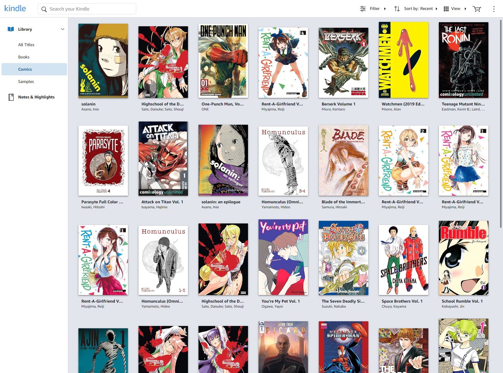 Digital manga app screenshots