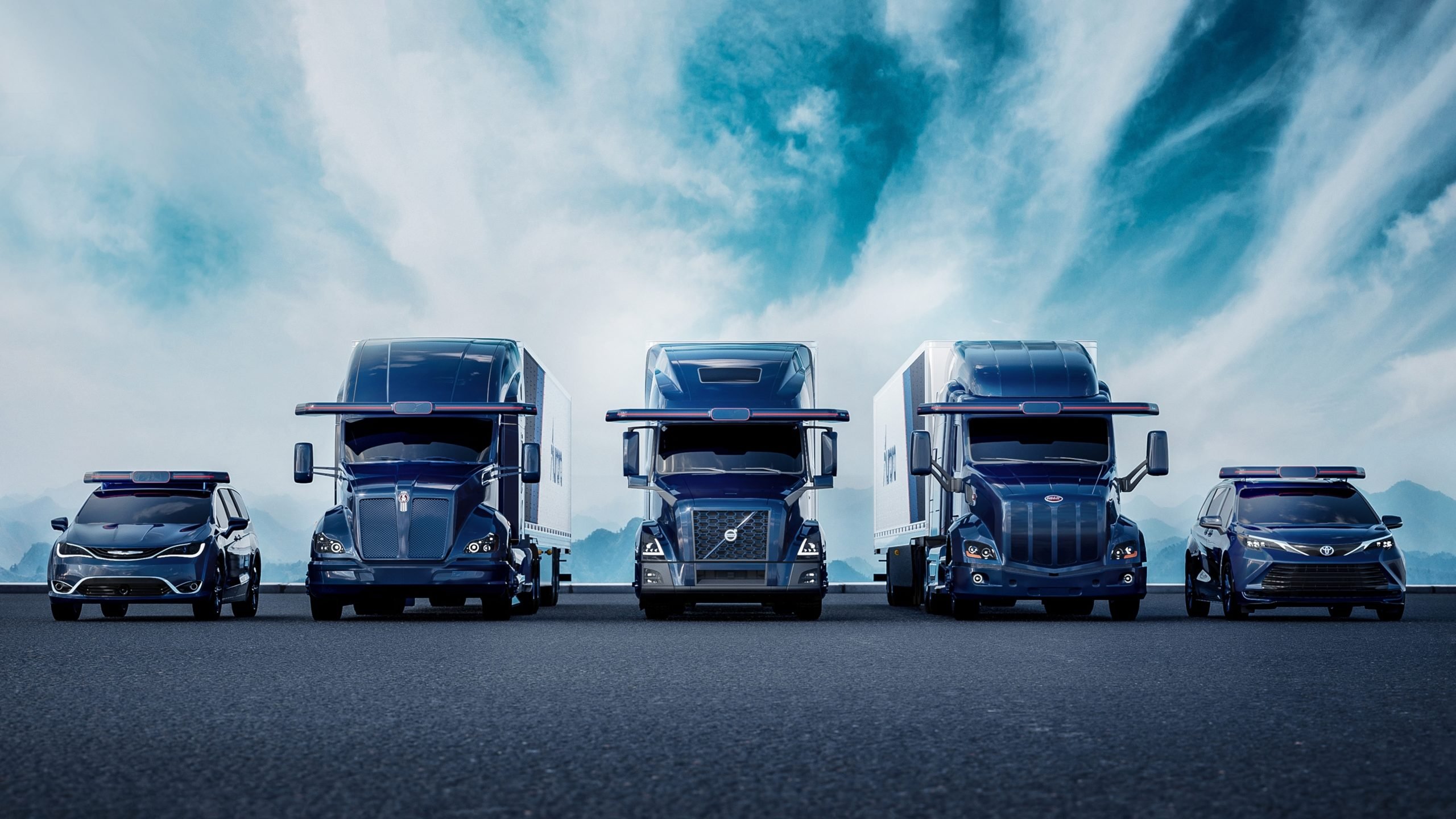 Paccar and Volvo self-driving trucks